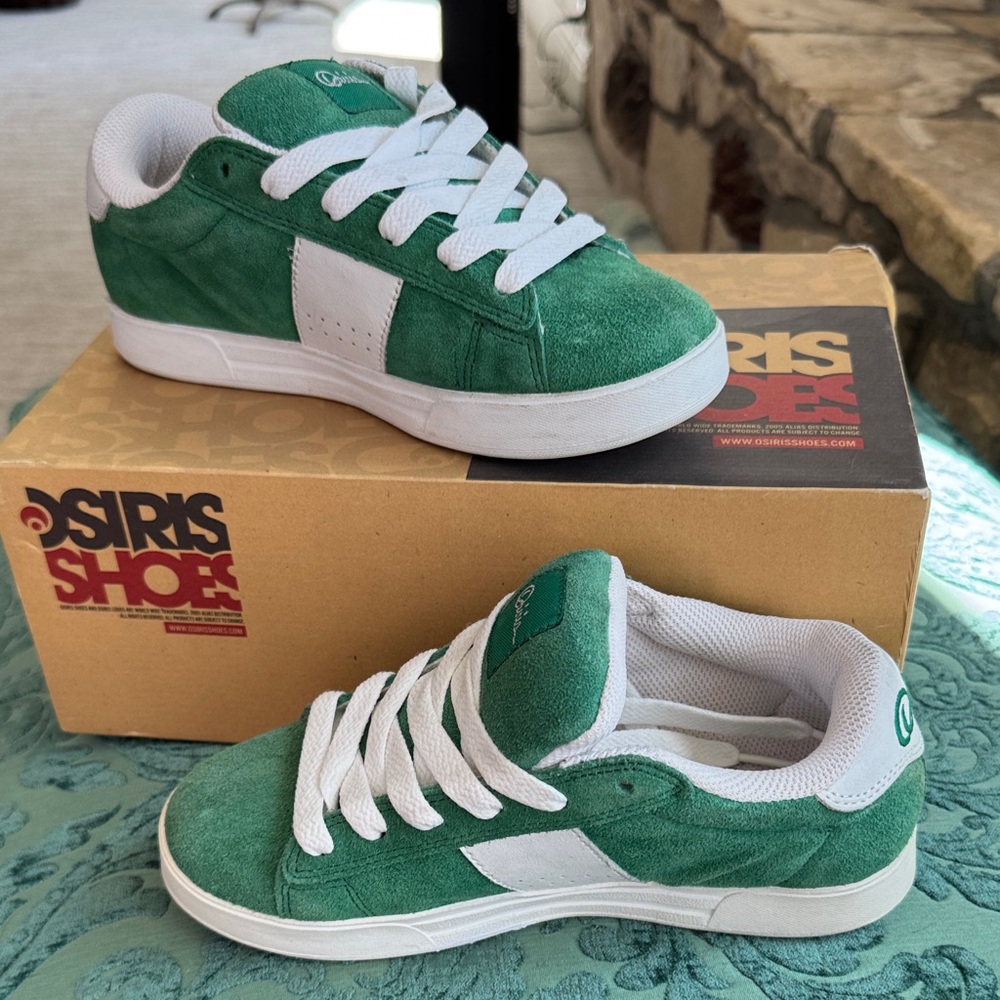 Osiris Green and White Men's Sneakers